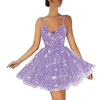 Women's Glittery Sparkle Starry Tulle Prom Dresses Strapless Slit Formal Homecoming Party Cocktail Gowns