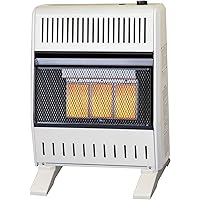 ProCom ML150TPA-B Ventless Propane Gas Infrared Space Heater with Thermostat Control for Home and Office Use, 20,000 BTU, Heats Up to 950 Sq. Ft., Includes Wall Mount and Base Feet, White