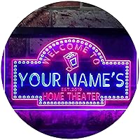 ADVPRO Personalized Your Name Est Year Theme Home Theater Cinema Dual Color LED Neon Sign Red & Blue 24