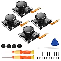 Gulikit Switch Joystick Replacement [No Drift], Hall Joystick for Switch Joycon/Switch OLED/Switch Lite,Left/Right Hall Effect Sensor Joystick Repair Kit/Tool and Thumb sticks Cap (2 Pairs)