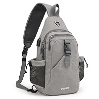 G4Free Canvas Sling Bag Crossbody Backpack with USB Charging Port & RFID Blocking, Hiking Daypack Chest Bag for Women Men