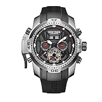 REEF TIGER Men's Sport Watches Stainless Steel Case Rubber Strap Military Watches RGA3532