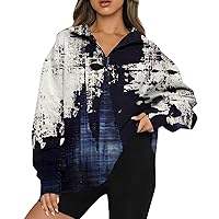 Sweatshirt For Women Hoodies Long Sleeve Zipper Jackets Loose Tops Casual Oversized Tops Tunic Casual Fall Printed Top