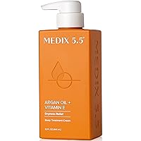 MEDIX 5.5 Argan Oil Cream W/Vitamin E Anti Aging Skin Care Moisturizer Body Cream | Firming Body Lotion Reduces Look Of Wrinkles, Cellulite, Crepey Skin, & Uneven Skin Tone For Women & Men, 15 Fl Oz