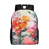 Leaf Mix Print Backpack for Women Men Lightweight Laptop Backpacks Travel Laptop Bag Casual Daypack