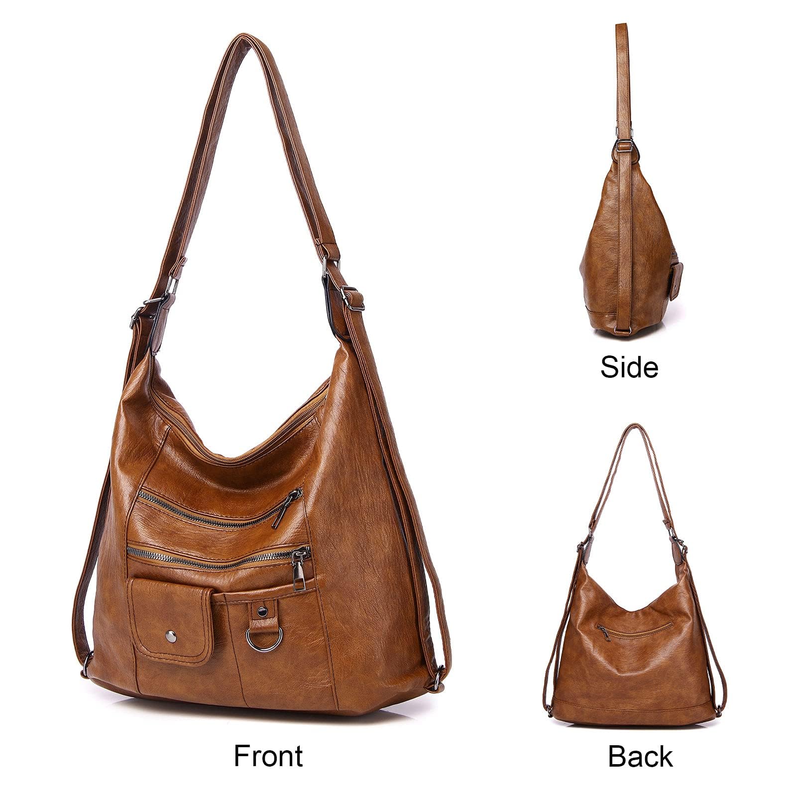 Ladies Handbags PU Leather Women Shoulder Bag Hobos Tote Purse Crossbody Large Capacity Fashion Backpack