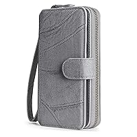 Wallet Case for iPhone 13/13 Mini/13 Pro/13 Pro Max, Case with 14 Card Holder Extra Card Slot Flap Functional & Fashionable Stylish PU Leather Flip Card Holder Phone Cover,Gray,13pro 6.1