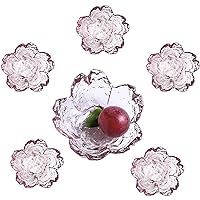 6 Pcs Glass Seasoning Dishes Small Sauce Bowls Sauce Plate Soy Sauce Dish Glass Cherry Blossom Bowl Snack Bowls for Housewarming Christmas Valentine's Day Mother's Day