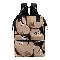 Potatos Diaper Bag Backpack Multifunction Travel Backpack Large Capacity Waterproof Mommy Bag Black-Style