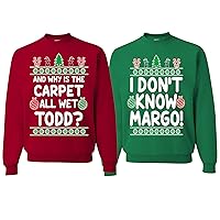 Why is The Carpet All Wet Todd IDK Margo Couples Ugly Christmas Sweatshirt Sweater