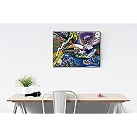 (IT'S A) FISH'S LIFE 2 - Green Purple Blue Florida Waterskiing Ocean Collage Painting - Original by Steven Tannenbaum