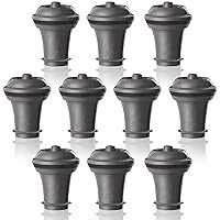 Vacu Vin Wine Saver Vacuum Stoppers - Set of 10 - Gray - for Wine Bottles - Keep Wine Fresh for Up to a Week with Airtight Seal - Compatible with Vacu Vin Wine Saver Pump