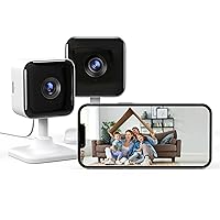 GNCC Indoor Security Camera, 2 Packs 1080P Camera for Home Security Wi-Fi Camera, Motion/Sound Detection, Night Vision, 2-Way Audio, Real-Time Alert, Cloud & SD Card Storage, 2.4G WiFi Only