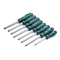 SATA 8-Piece A-Series Acetate Torx®Screwdriver Set with Green Ergonomic Handles and Durably Strong Alloy Steel Blades - ST09305SJ