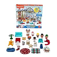 Fisher-Price Little People Advent Calendar, Christmas playset, 24 Toys for Pretend Play, Gift for Toddlers and Preschool Kids Ages 1 to 5 Years