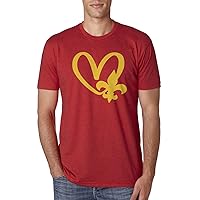 Threadrock Men's Mardi Gras Fleur De Lis Heart T-Shirt