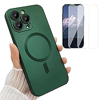 Magnetic Case for iPhone 12 Pro Max Phone Case for Women, [Compatible with MagSafe] Matte Soft Metallic Design with Lens Protectors and 2 Screen Protectors for iPhone 12 Pro Max 6.7