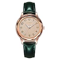 Wrist Watch for Women, Spark Bling Gillter Designed Quartz Analog Women's Watch with Breathable Leather Strap