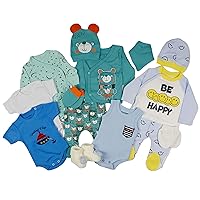 TIMATAMA Little Bear Umka Newborn Boy Set (1-2 months) - Footies, Jackets, Footed Pants, Bibs, Mittens, Beanie, Bodysuits, Booties