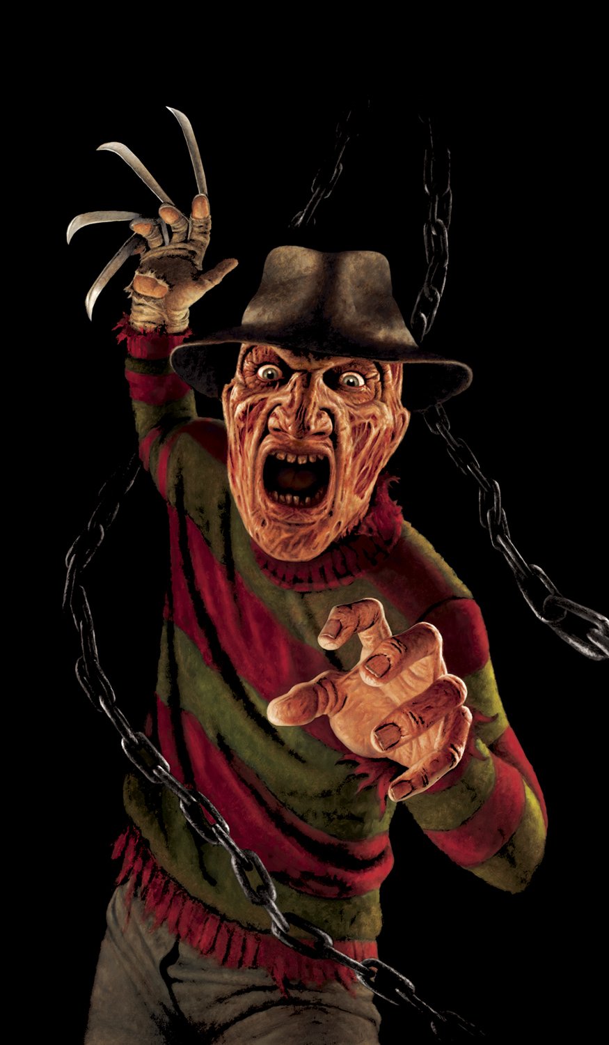 Window Poster Halloween Freddy Krueger by WOWindows USA-Made Decoration Includes 1 Reusable 34.5"x60" Backlit Poster