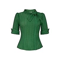 Womens Eyelet Embroidery Blouse