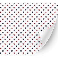 Glossy American Theme Patterned Adhesive Vinyl (Red and Blue Stars Small, 11