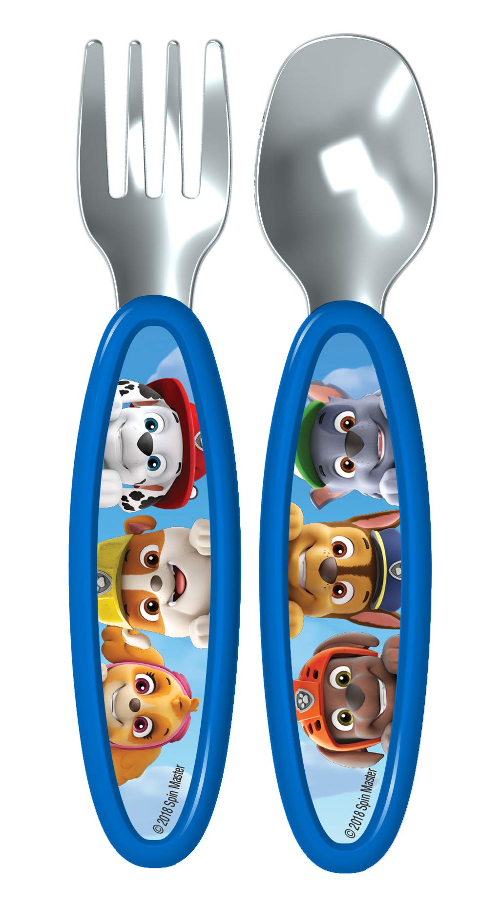 Playtex Mealtime Paw Patrol Utensils for Boys Including 1 Spoon and 1 Fork(Pack of 1)