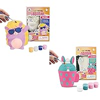DOODLE HOG Paint Your Own Squishy Kit - Bunny & Hedgehog Crafts for Kids Ages 4-8, Gifts for 7 Year Old Girls+ Boys, Toys for Kids 8-12