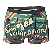 NEZIH Scottish retro pattern Print Mens Boxer Briefs Funny Novelty Underwear Hilarious Gifts for Comfy Breathable