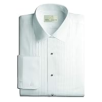 Mens Tuxedo Shirt Poly/Cotton Laydown Collar 1/4 Inch Pleat