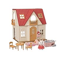 EPOCH Sylvanian Families Playset, Chocolat Rabbit Girl, Red Roof House with Furniture, Ages 3 and Up