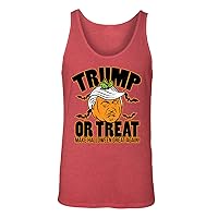 Manateez Men's Scary Halloween Pumpkin Donald Trump Trick or Treat Tank Top