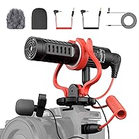 SMALLRIG Shotgun Mic for Camera, Video Microphone for DSLR & for iPhone, Camera Microphone for Sony and for Canon, with Shock Mount, Deadcat Windscreen, Dual Channel for Vlogging and Interview - 3468