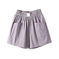 Plus Size 3X Pants Solid Cotton Li NEN Shorts with Split Pocket Casual Pants Leggings for Women Plus Size Workout