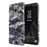 BURGA Phone Case Compatible with Samsung Galaxy S9 - Black Purple Marble Camo Camouflage Pattern Cute Case for Women Thin Design Durable Hard Plastic Protective Case