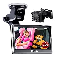 Funle Baby Car Camera - 5” AHD 1080P Monitor with IR Night Vision, Rear Facing Car Seat Mirrors for Infant Toddler