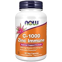 NOW Supplements, C-1000 & Zinc Immune, Seasonal Support Formula*, Antioxidant Protection*, 90 Veg Capsules