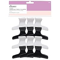 Diane Large Butterfly Clamps Pack of 12 Hair Clips for Women and Girls 3.25 inch Black and White D13