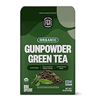 FGO Organic Gunpowder Green Loose Leaf Tea, Resealable Kraft Bag, 16oz, Packaging May Vary (Pack of 1)