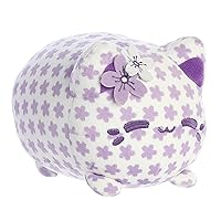 Aurora® Enchanting Tasty Peach® Plum Blossom Meowchi Stuffed Animal - Bright & Colorful Design - Showpiece Plush - Purple 7 Inches