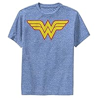 DC Comics Wonder Woman Two Color Logo Boys Short Sleeve Tee Shirt