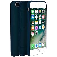 Premium Leather Cell Phone Case for iPhone 8 Plus/ 7 Plus - Deep Sea Blue