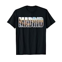 Madrid Spain Urban Skyline Photography Font T-Shirt