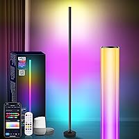 YSJ RGB LED Corner Floor Lamp, LED Floor Lamp,Corner LED Lamp,Corner Light,Color Changing Lamp with Remote and App Control,DIY Mode & Timing,Modern 55''Minimalist Lit Lamp for Bedroom Living Room