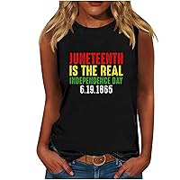 Juneteenth Shirts Women Celebrating Black Freedom Day 1865 Tank Tops Sleeveless Crewneck Blouses African American Vests Tops