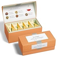 Presentation Box Tea Sampler Gift Set, 20 Assorted Variety Handcrafted Pyramid Tea Infuser Bags (Herbal Tea)