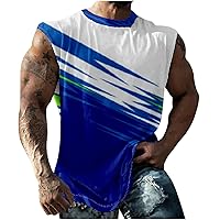 Tank Tops for Men Fashion Novelty Printing T-Shirts Loose Fit Sleeveless Tee Shirt Casual Workout Vest Beach Tank Top