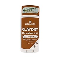 Zion Health Clay Dry Deodorant, Original Silk, 2.5 Oz