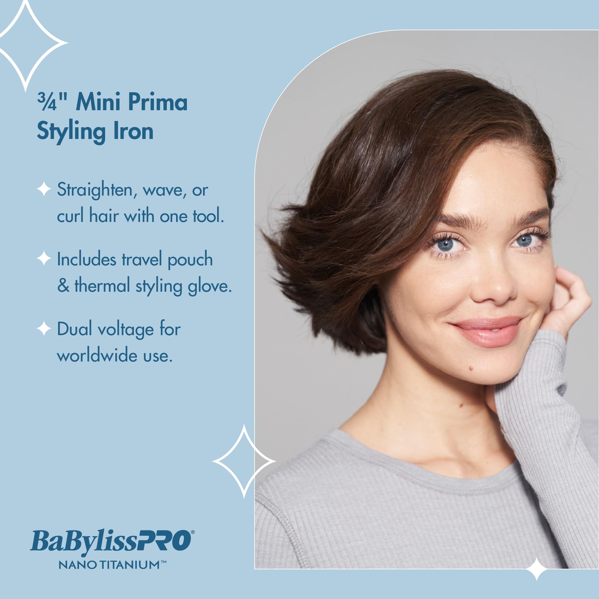 BaBylissPRO Nano Titanium Prima Ionic Hair Straightener, curl and straighten hair with one professional tool