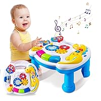 Music Baby Activity Center Toy 12-18 Months Activity Table Baby Toys 6 to 12 Months Early Learning 8 9 10 12 Month Old Toddlers Christmas Birthday Gifts for 1 2 3 Year Old Infant Kids